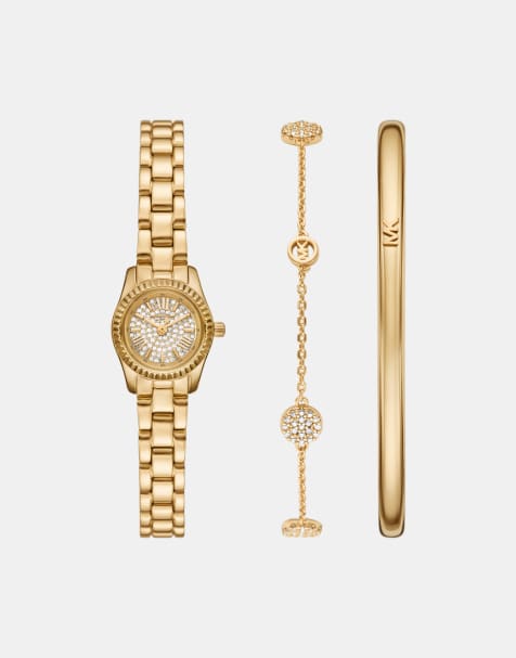 Michael Kors Women 3 hand lexington, gold stainless steel in gold - view 1