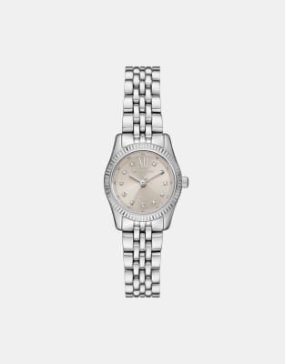 Michael Kors Women's lexington three-hand, stainless steel watch- SILVER