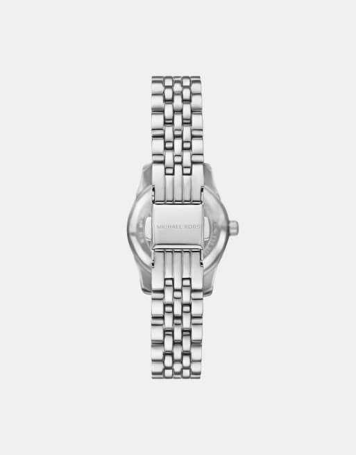 Michael Kors Women's lexington three-hand, stainless steel watch- SILVER, 3 of 3