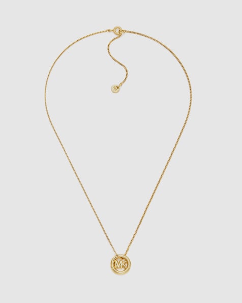 Michael Kors Women's logo pendant necklace, mkj8502710 in gold - view 1