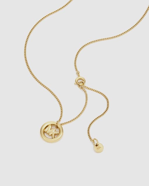 Michael Kors Women's logo pendant necklace, mkj8502710 in gold, 2 of 3