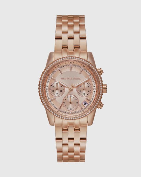 Michael Kors Women's mini bryant chronograph, rose gold-tone stainless steel watch, mk7531 in rose gold - view 1