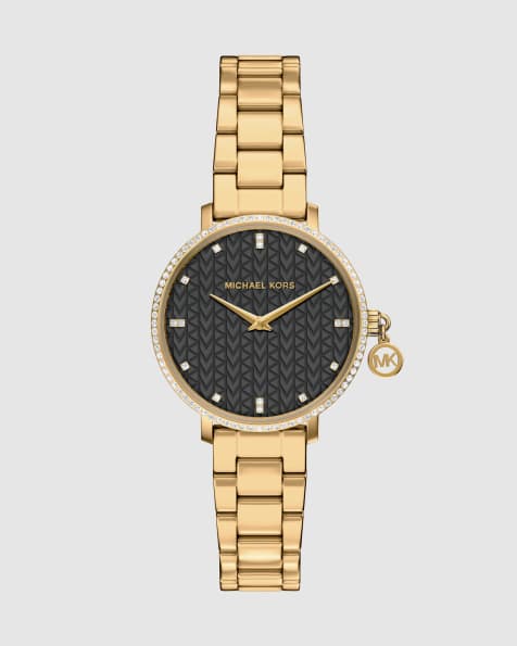 Michael Kors Women's pyper two-hand gold-tone stainless steel watch, mk7616 in gold - view 1