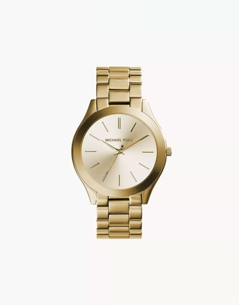 Michael Kors Women's runway three-hand, gold-tone stainless steel watch - GOLD - view 1