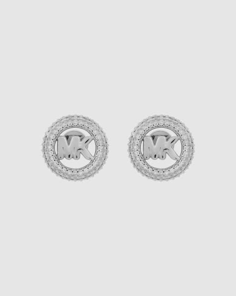Michael Kors Women's small logo stud earrings, mkj8560040 in silver - view 1