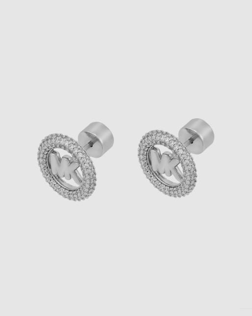 Michael Kors Women's small logo stud earrings, mkj8560040 in silver, 3 of 4