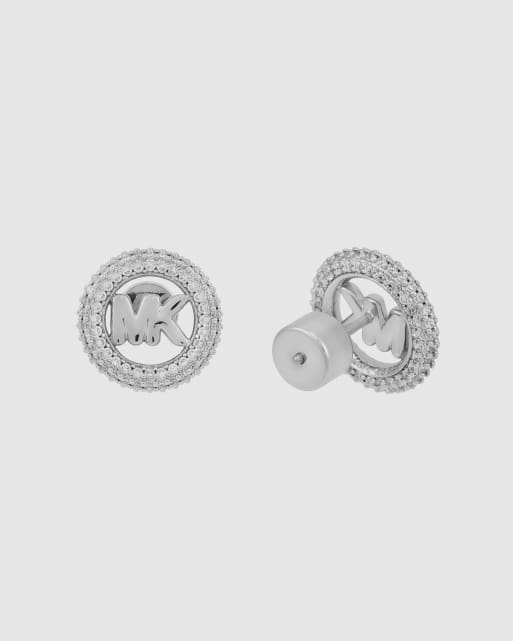 Michael Kors Women's small logo stud earrings, mkj8560040 in silver, 4 of 4