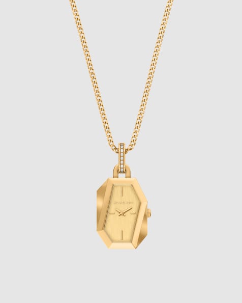 Michael Kors Women's suri two-hand gold-tone stainless steel watch necklace, mk7614 in gold - view 1