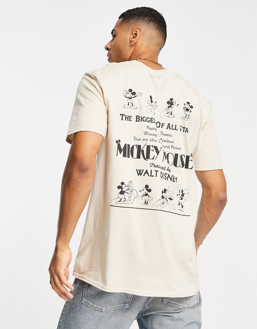 Mickey Mouse oversized all star print t-shirt in sand-Neutral
