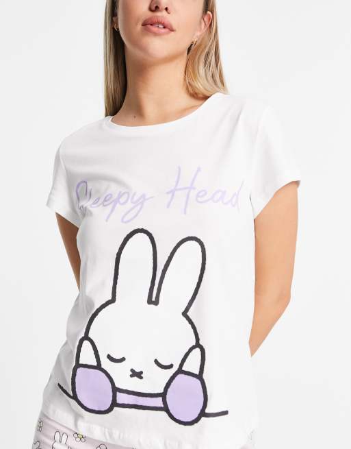 Miffy - Sleepy Head - Pigiama con T-shirt e pantaloncini bianco e lilla, 4 di 4