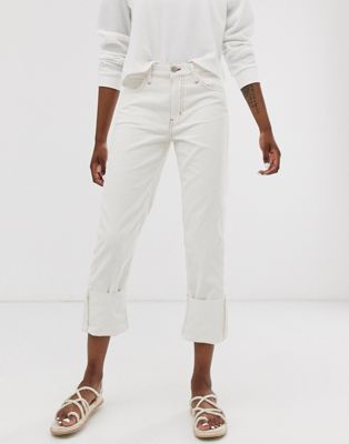 white cord jeans