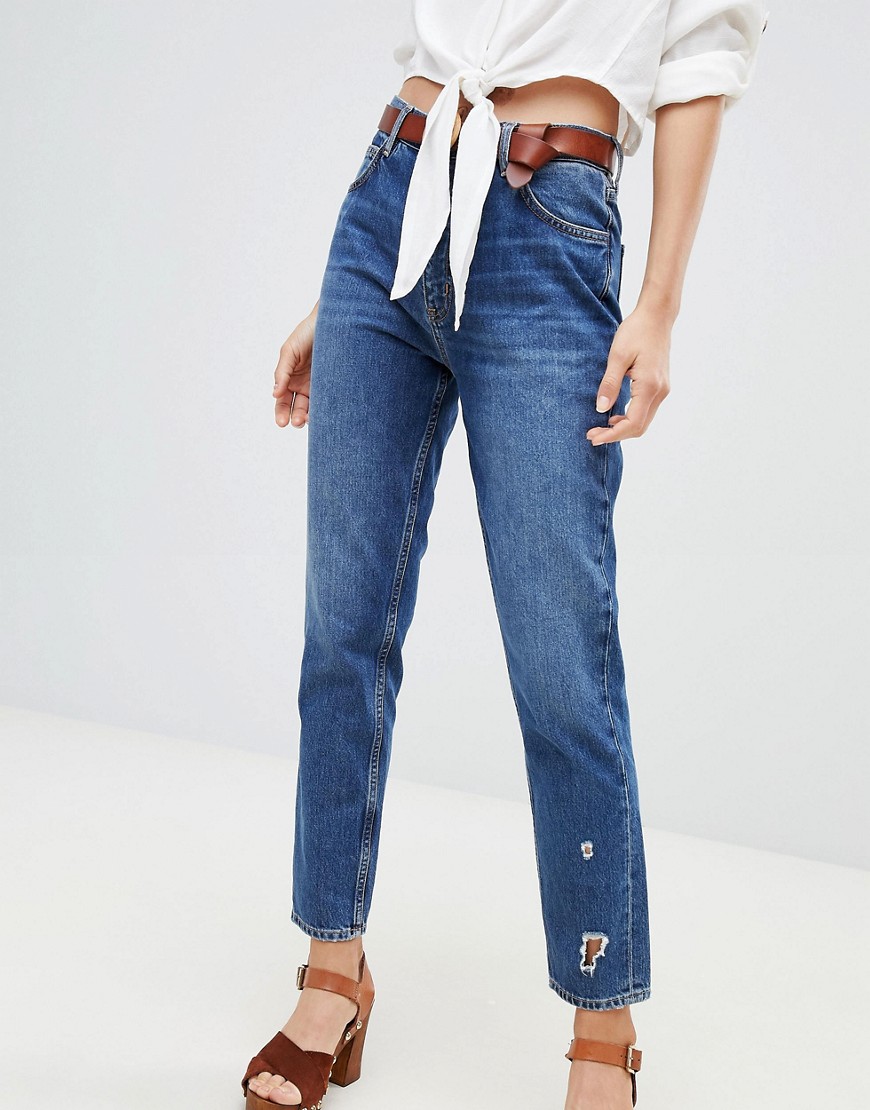 MiH Jeans – Mimi – Mom-jeans med hög midja-Blå