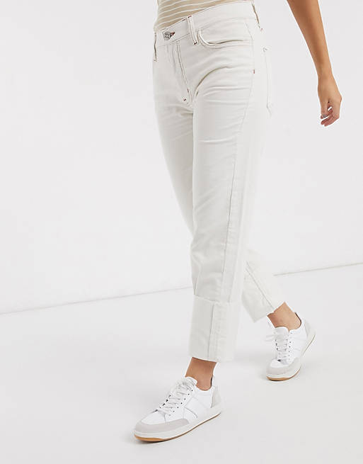 MiH Jeans - Pantaloni a coste bianco sporco