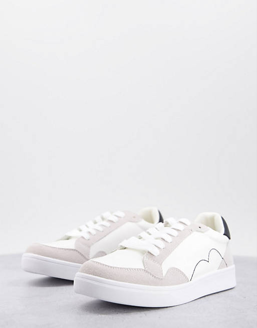  Trainers/MIINIML Mia trainers in white with black back tab 
