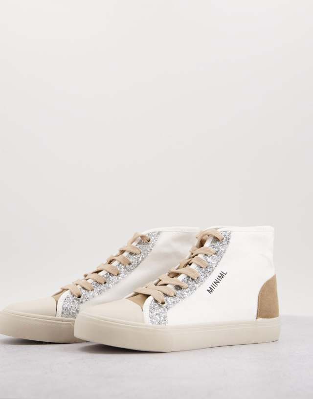 MIINIML Olivia high top sneakers in khaki