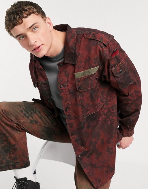 Milk It Vintage camo army jacket in red