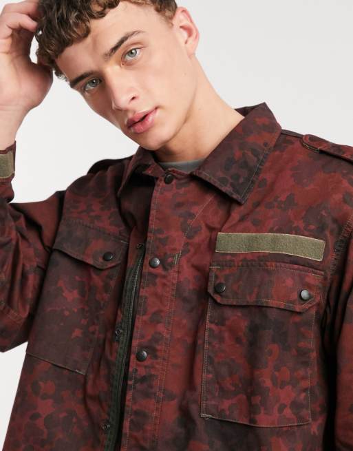Red camo discount jean jacket