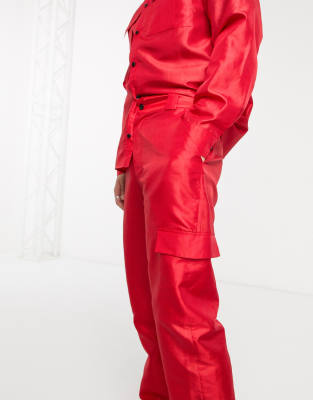red combat trousers