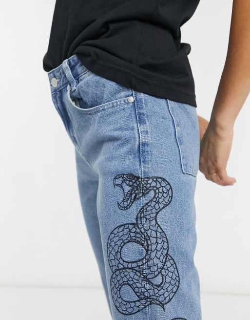 Snake hotsell on jeans