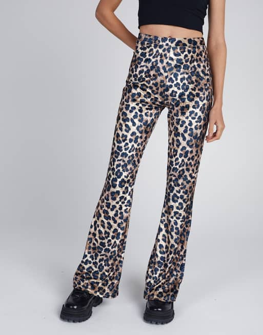 Velvet leopard bell bottoms deals