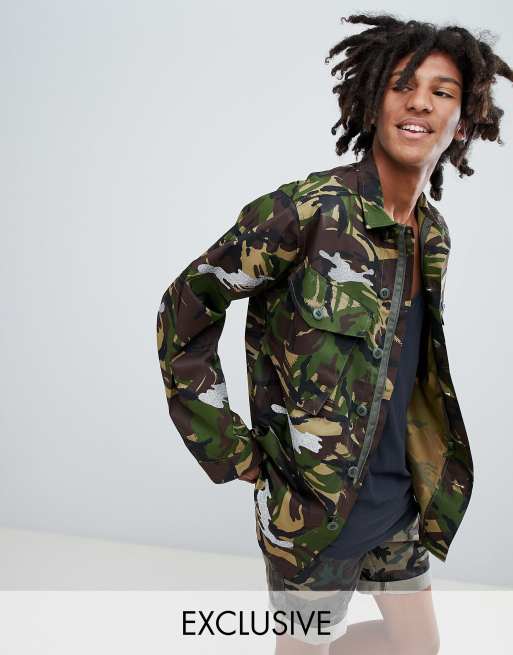 Oversized camo outlet jacket
