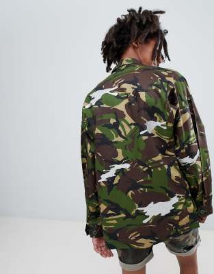 Milk It Vintage Oversized Camo Shirt Jacket With Jungle Snake, $65, Asos