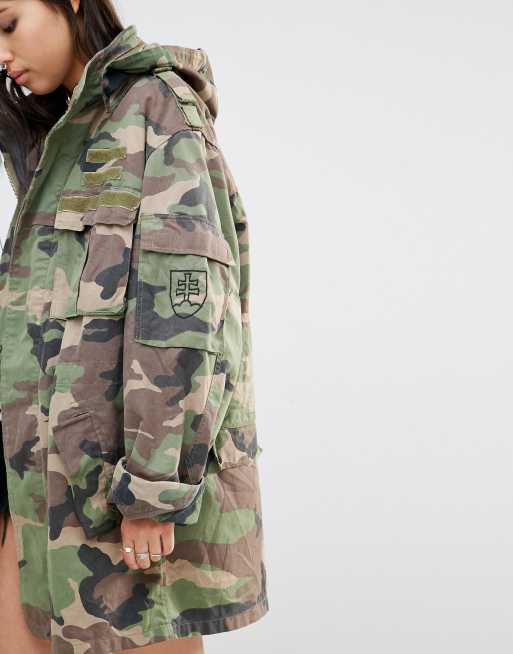 Oversized womens camo jacket sale