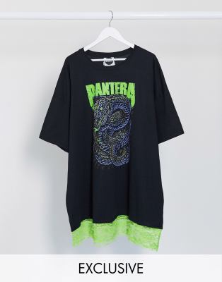 Milk It Vintage Oversized T-shirt Dress With Pantera Graphic And