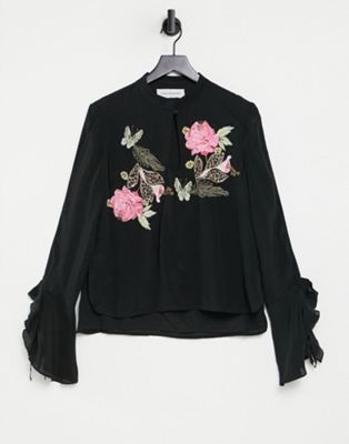 Millie Mackintosh floral embroidered ruffle blouse