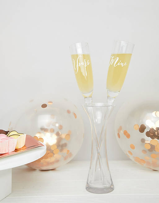 Mimo by Premier set of two mine & yours champagne flutes gift set