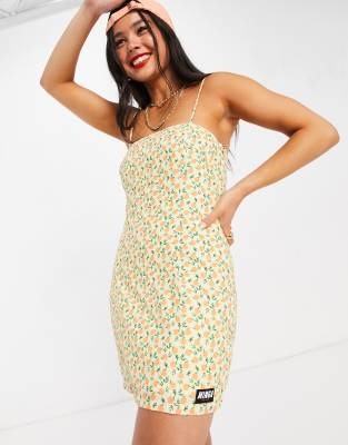Minga London 90s Mini Cami Dress In Orange Print-yellow | ModeSens