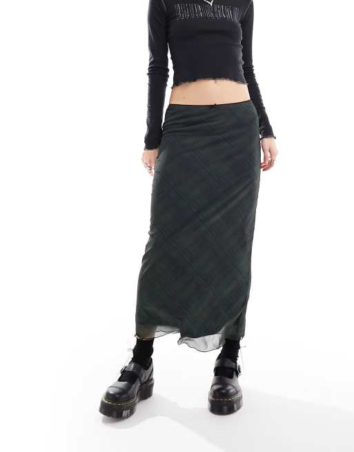 Green maxi outlet skirt 90s