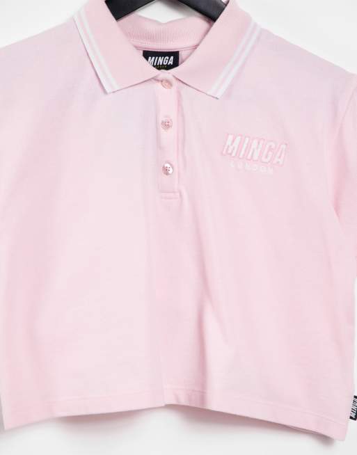 Minga London cropped polo top with logo chest, 3 of 4