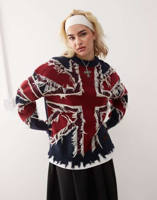 Minga London england flag distressed jumper | ASOS