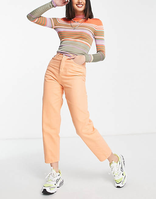 Minga London - Jeans met hoge taille in oranje