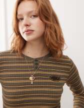 Minga London long sleeve top in green stripe