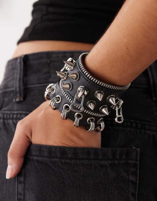Minga London metal studs and rivets bracelet set | ASOS