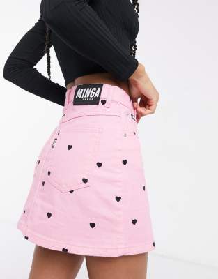 heart button skirt