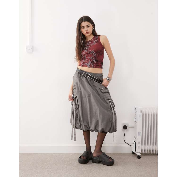 【BAON】Gensott Nylon Banding Midi Skirt BAON】Oroi Denim Banding Midi Skirt (BAON/スカート