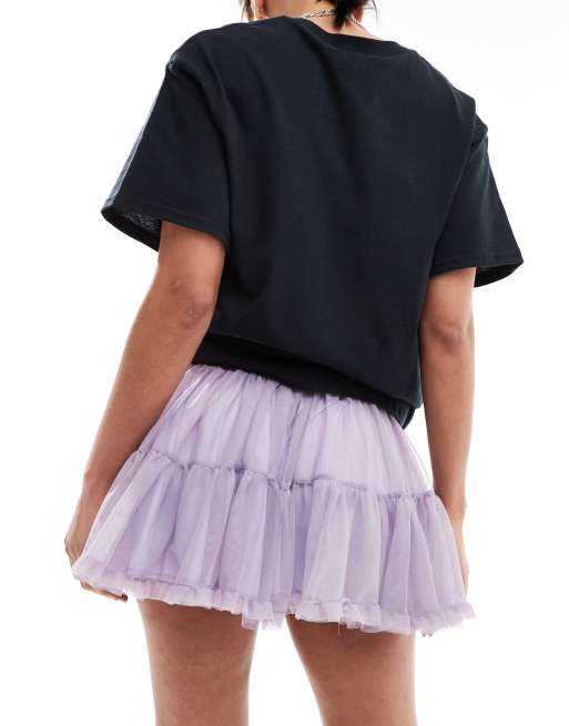 Minga London tutu ruffle mini skirt in lilac, 3 of 5