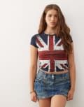[Minga] Minga London union jack patch top-Multi 6 union jack