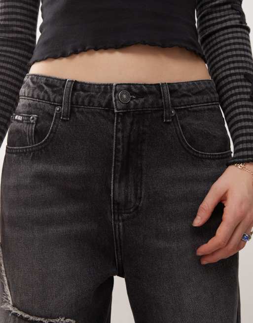 Minga London washed distressed baggy jeans with star graphic in