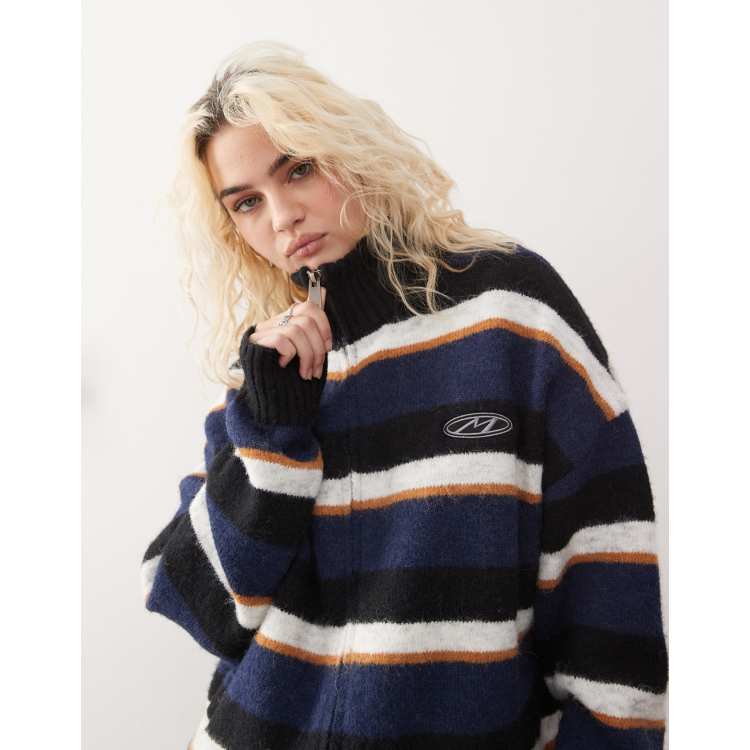 Minga London zip up multi stripe cardigan | ASOS