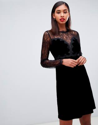 black velvet and lace dress