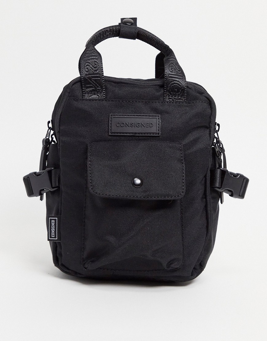 фото Мини-рюкзак с ручкой сверху consigned-черный цвет