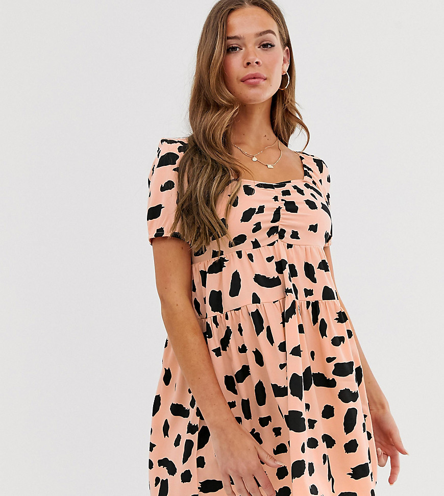Mini tea-kjole i udtværet print fra Wednesday's Girl-Pink