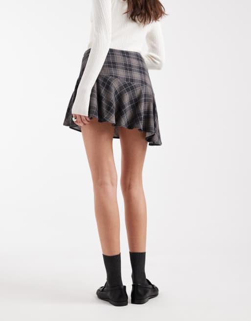 Minifalda a cuadros con cintura baja y acabado cepillado de ASOS DESIGN, 3 de 5