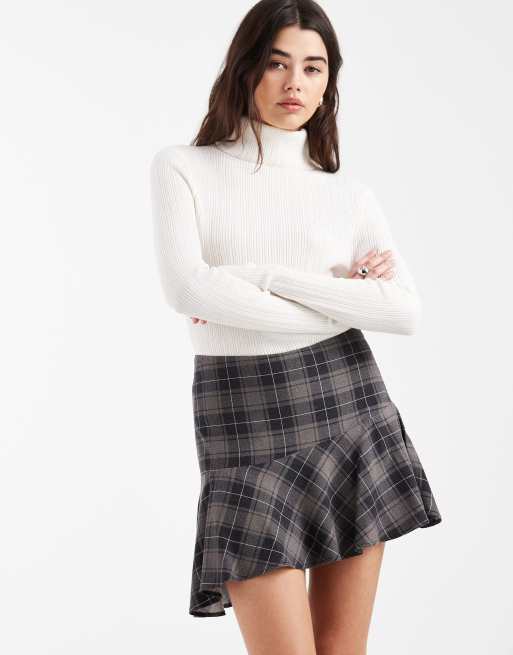 Minifalda a cuadros con cintura baja y acabado cepillado de ASOS DESIGN, 5 de 5
