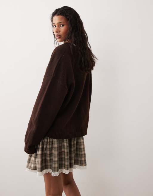 Minifalda a cuadros con cintura baja y ribete de encaje de ASOS DESIGN, 5 de 5
