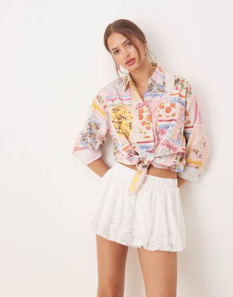 Minifalda abullonada de encaje de Miss Selfridge - view 1
